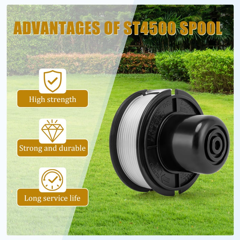 KAKO ST4500 Replacement Spool for Black and Decker Weed Eater Spool ST4500, 20ft 0.065â€ Spool Line for Black Decker St4500 Spool, for RS-136 Black and Decker Bump Feed Spool(10+2+2 Pack) - Image 3